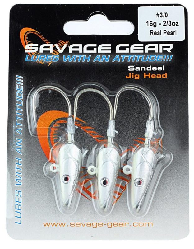 Savage gear Sandeel Jig Head 16g 3/0 - 3pcs Real Pearl Sahte Balık - Görsel 2