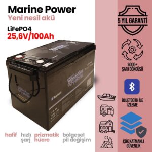 Marine Power 24V 100AH Lityum Lifepo4 Akü