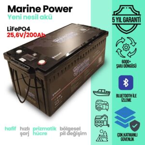 Marine Power 24V 200AH Lityum Lifepo4 Akü