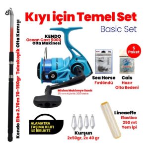 Kendo Elbe 270 cm Kamış Kendo Ocean Cast 5000 Kıyı Takımı