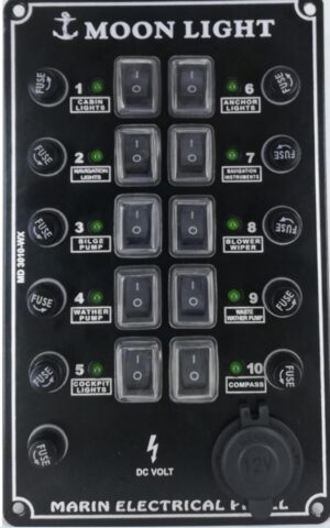 Moonlight 10 li Dikey Switch Panel 12-24 Volt Çakmak