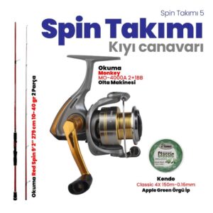 Okuma Red Spin 279 cm ve Okuma Monkey 40 Spin Takımı - 5