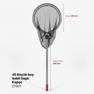 Alamatra 100 cm Geniş Yuvarlak Ağ File Kepçe