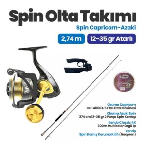Okuma Capricorn 4000 Makine - Okuma Azaki 274 cm 12-35 gr Kamış Spin Set