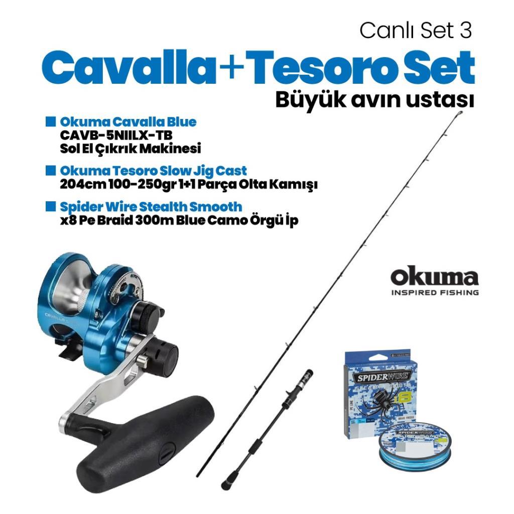 Okuma Tesoro Slow Jig Tetikli 204cm Kamış - Okuma Cavalla Blue CAVB-5NIILX-TB Sol El Çıkrık Set