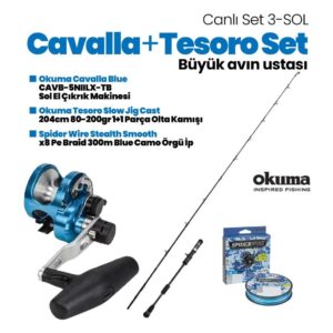 Okuma Tesoro Slow Jig Tetikli 204cm Kamış - Okuma Cavalla Blue CAVB-5NIILX-TB Sol El Çıkrık Set
