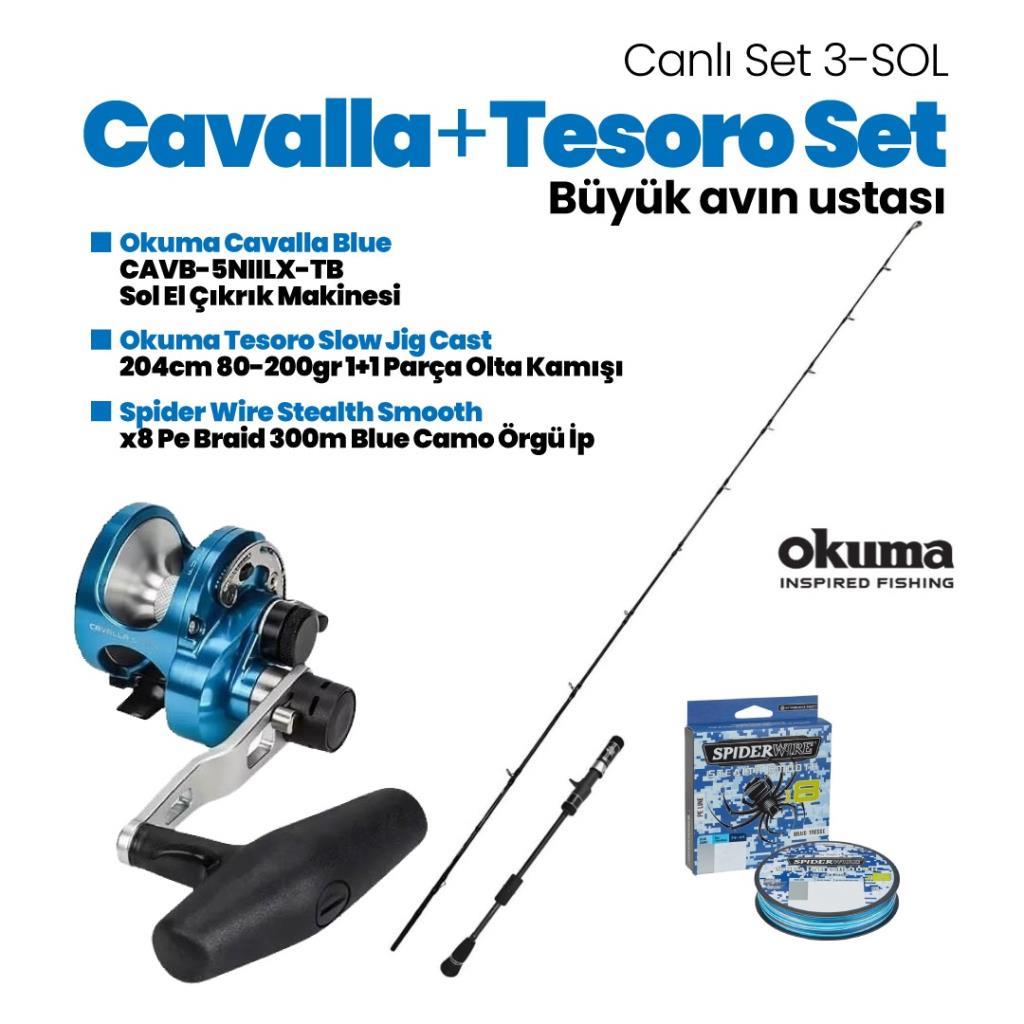 Okuma Tesoro Slow Jig Tetikli 204cm Kamış - Okuma Cavalla Blue CAVB-5NIILX-TB Sol El Çıkrık Set