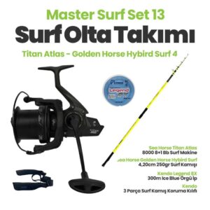 Sea Horse Titan Atlas 8000 8+1 Bb Surf Makine - Golden Horse Hybird Surf 4,20cm 250gr Master Surf Set-13