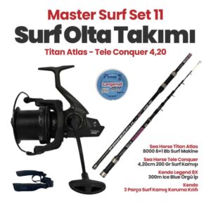 Sea Horse Titan Atlas 8000 8+1 Bb Surf Makine - Tele Conquer 4,20cm 200 Gr Master Surf Set-11