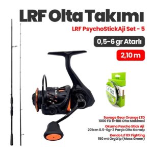 Okuma Psycho Stick Aji 6'7'' 201cm Kamış - Savage Gear Orange LTD 1000 FD Makine Lrf Set