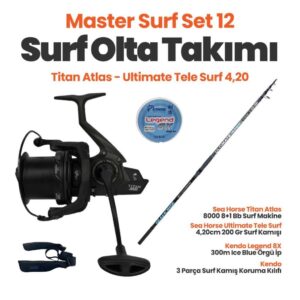 Sea Horse Titan Atlas 8000 8+1 Bb Surf Makine - Ultimate Tele Surf 4,20cm 200 Gr Master Surf Set-12
