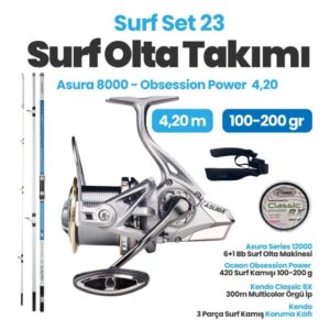 Sunset Ocean Obsession Power 420 Surf Kamışı - Kaido Asura Series 12000 6+1 Bb Surf Set-23