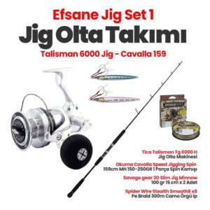Tica Talisman Tg 6000 H Jig Olta Makinesi -Okuma Cavalla 159 cm Kamış Efsane Jig Set-1