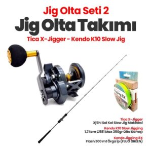 Tica X-Jigger Xj5hl Sol Kol Slow Jig Makinesi- Kendo K10 Slow Jigging 1.74cm C581 Max 350gr Olta Kamışı Jig Set- 2