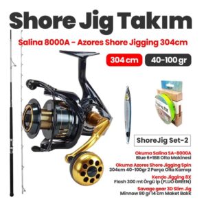 Okuma Salina SA-8000A Olta Makinesi - Okuma Azores 304cm 40-100gr  Shore Jigging Takımı -2