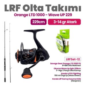 Okuma Wave Up Spin 229cm 3-14 gr Olta Kamışı - Savage Gear Orange LTD 1000 FD Olta Makinesi Lrf Set-12