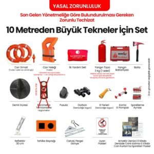 10 Metre Üzerindeki Tekneler için Zorunlu Teçhizat Seti