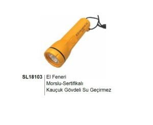 El Feneri Kauçuk Gövdeli Su Geçirmez (Morslu-Sertifikalı)