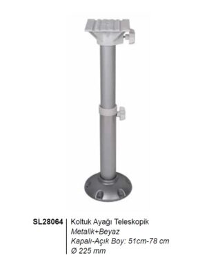 Koltuk Ayağı Teleskopik Metalik+Beyaz (SL28064)