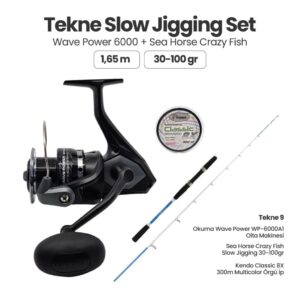 Sea Horse Crazy Fish Slow Jigging 30-100gr - Wave Power WP-8000A1 Slow Jigging Set 9