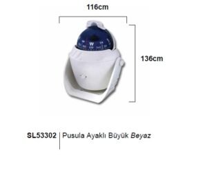 Pusula Ayaklı Büyük Beyaz 116x136 mm
