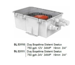 Sealux Duş Tahliye Sistemi 750Gph 12V