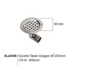 Sealux Güverte Taban Süzgeçi 90° 25mm