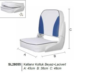 Sealux Katlanır Koltuk Beyaz+Lacivert 45x36x48 cm