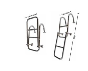 Sealux Katlanır Paslanmaz Tutamaklı Merdiven 80 cm 2+1 Basamak