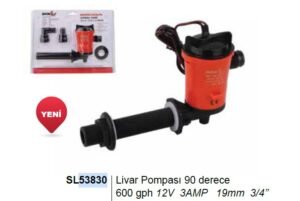 Sealux Livar Pompası 600 Gph 12V / Yan 90 Derece