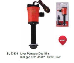 Sealux Livar Pompası Düz 800 gph 12V