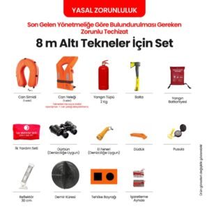 8 Metre Altındaki Tekneler için Zorunlu Teçhizat Seti