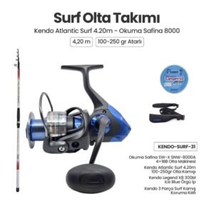 Kendo Atlantic Surf 4.20m ve Okuma Safina SW-X 8000 Surf Olta Takımı 31