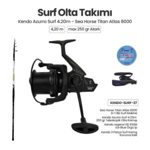 Kendo Azurro Surf 4.20m ve Sea Horse Titan Atlas 8000 Surf Olta Takımı 37