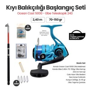 Kendo Elbe 240 cm Kamış Kendo Ocean Cast 5000 Kıyı Takımı