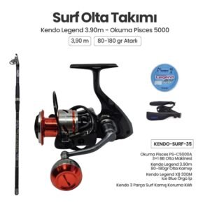 Kendo Legend 3.90m ve Okuma Pisces 5000 Surf Olta Takımı 35