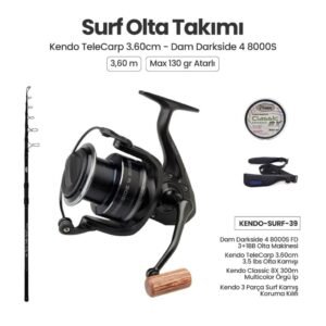 Kendo TeleCarp 3.60m ve Dam Darkside 4 8000S FD Olta Takımı