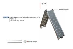 Sealux Pasarella Alminyum Basamaklı Katlanır Tip 3K En: 40 cm Boy: 300 cm