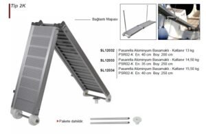 Sealux Pasarella Alüminyum Basamaklı - Katlanır 15,50kg TİP2K  En: 40 cm Boy: 250 cm