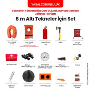 FULL - 8 Metre Altındaki Tekneler için Zorunlu Teçhizat Seti