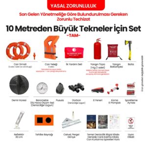 FULL - 10 Metre Üzerindeki Tekneler için Zorunlu Teçhizat Seti