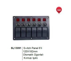 Sealux Switch Panel 6 lı 120x180mm Otomatik Sigortalı Işıklı