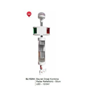 Bayrak Direği Kombine Radar Reflektörlü - 50cm LED - 12/24V