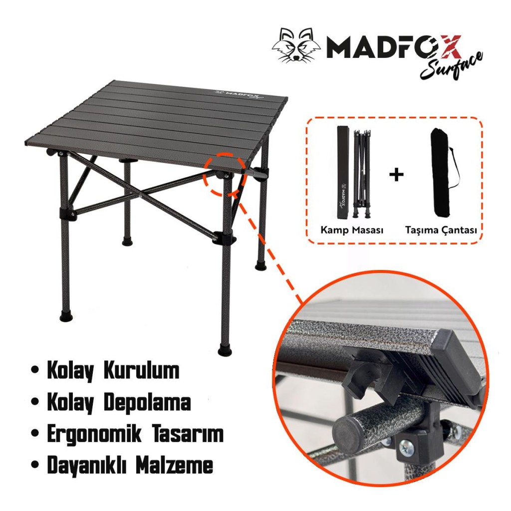 Madfox Surface Küçük Boy Katlanır Kamp Masası - Görsel 5