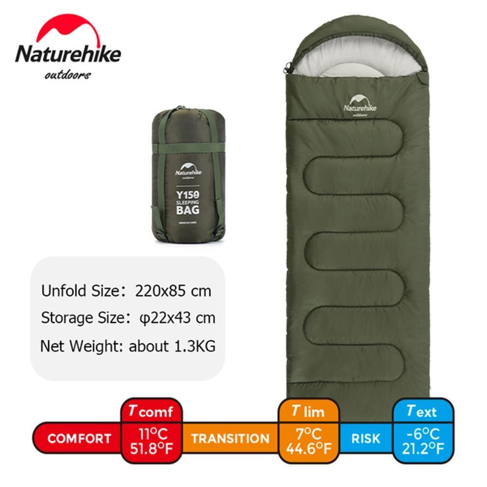 Naturehike Y150L Zarf Tarzı Kapüşonlu Pamuklu Uyku Tulumu -6°C - Görsel 5