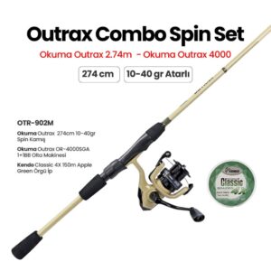 Okuma Outrax 4000 Combo Spin 9'0 274cm 10-40gr Makine Kamış İp Misina Set