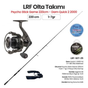 Okuma Psycho Stick Game 220cm Fast 2 Parça Olta Kamışı - Dam Quick 2 2000 Fd Olta Makinesi