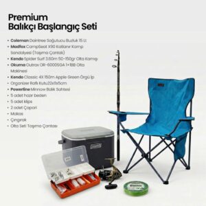 Premium Balıkçı Başlangıç Seti – Her Şey Dahil Kamp ve Balıkçılık Paketi