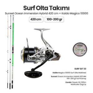 Sunset Ocean Immersion Hybrid 420 MN Surf Kamışı - Kaido Magico 10000 Surf Set 33