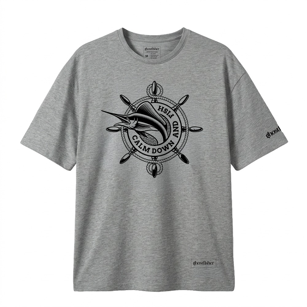Balıkçılık Temalı Tişört - Calm Down and Fish Tshirt - Görsel 3